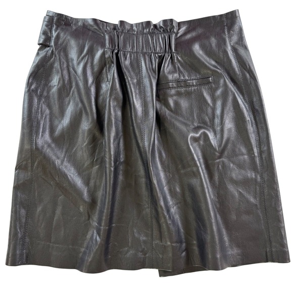Nanushka Vegan Leather Wrap Skirt Black Tie Waist Size Medium Made in Hungary - Picture 4 of 9
